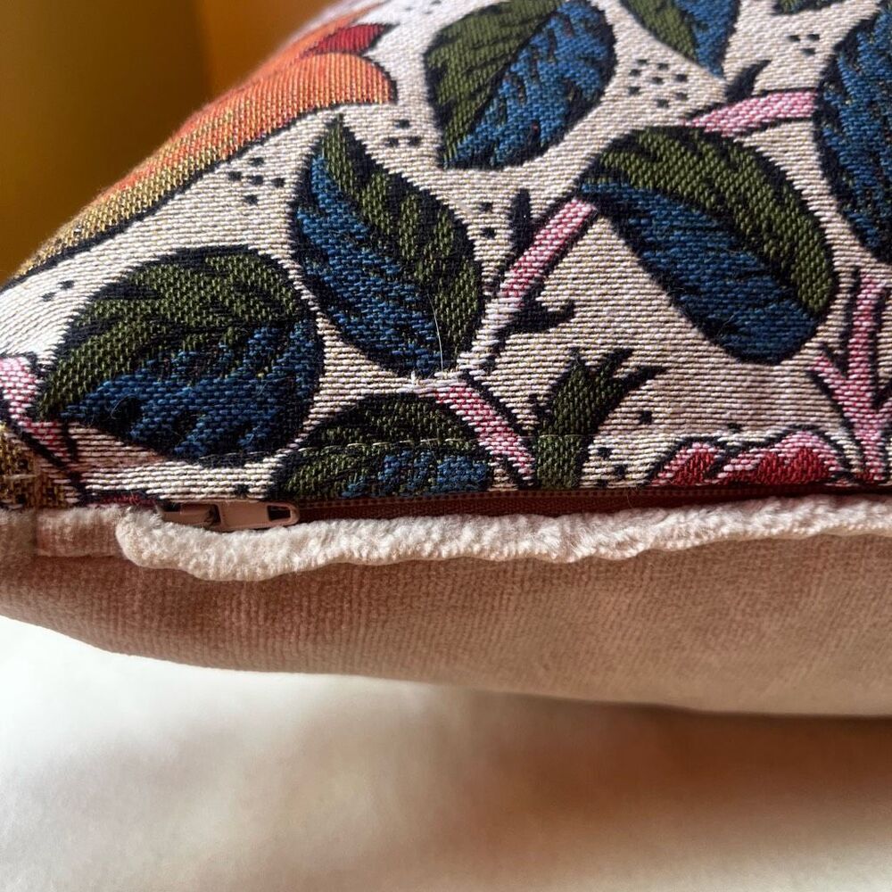 Hines of Oxford Bird & Rose Tapestry Cushion Feather Filled Floral Throw Pillow - Picture 8 of 10